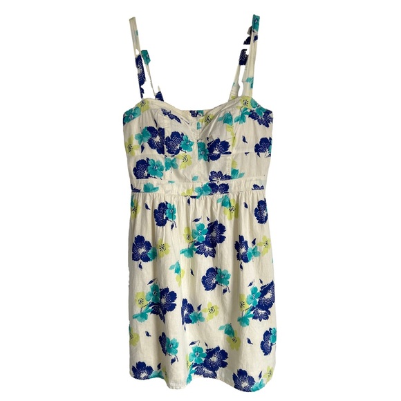 🌻4/$20 American Eagle Outfitters Cotton Cream Floral Print Lined Sundress Small - Picture 2 of 13